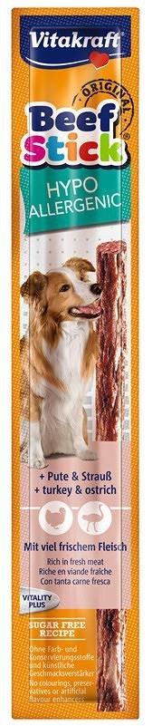 Vitakraft maius koerale Beef Stick Hypoallergenic Turkey with Ostrich, 12g
