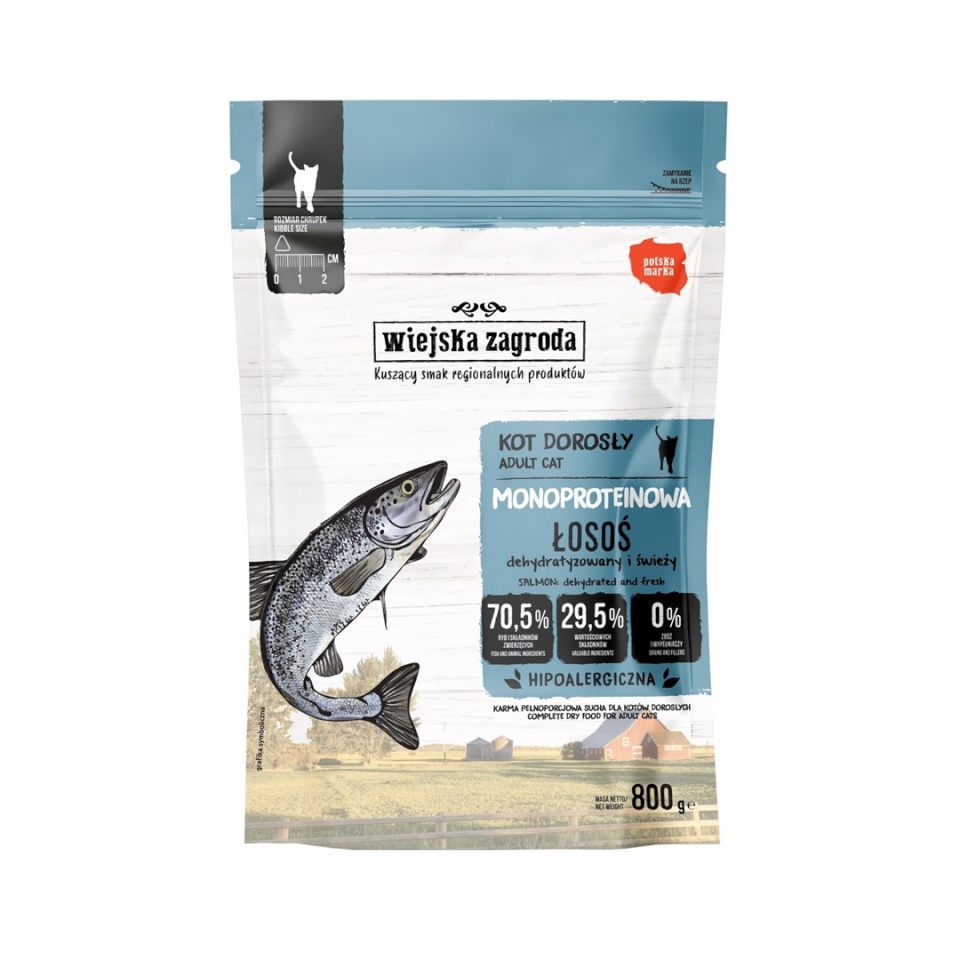 Wiejska Zagroda kuivtoit kassile Monoprotein Salmon, 800g