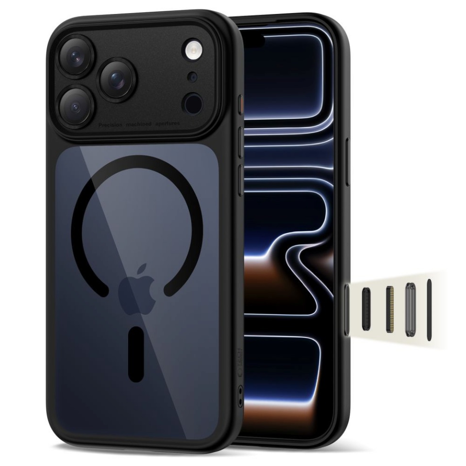 Tech-Protect MAGPEAK MagSafe CC iPhone 17 Pro Max Black/CLEAR