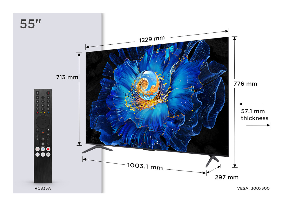 TCL televiisor C6KS 55C6KS TV 139.7 cm (55") 4K Ultra HD Smart TV Wi-Fi Metallic