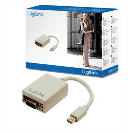 LogiLink Mini DisplayPort to VGA Adapter: HD DSUB 15-pin FM, Mini DisplayPort M