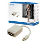 LogiLink Mini DisplayPort to VGA Adapter: HD DSUB 15-pin FM, Mini DisplayPort M