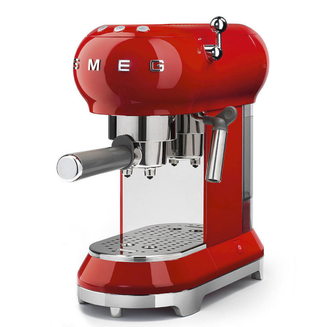 Smeg espressomasin ECF01RDEU, 1950-ndate stiil, punane