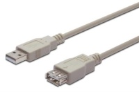 Assmann kaabel Extension Cable USB 2.0 High Speed Type USB A / USB A / Z beež 5,0m