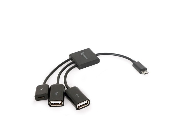 Gembird kaabel USB OTG Cable micro BM -> 2xUSB-AF + BF micro 13cm