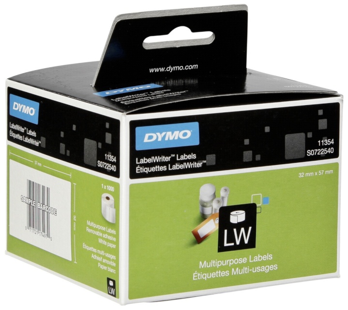 Dymo etikett Removable Multi purpose 57mm x 32mm 1 x 1000tk 11354