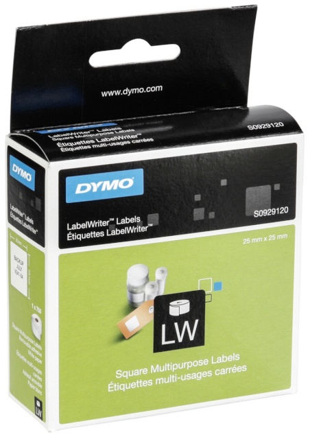 Dymo etikett Square Multipurpose Labels 25 x 25mm, 750tk