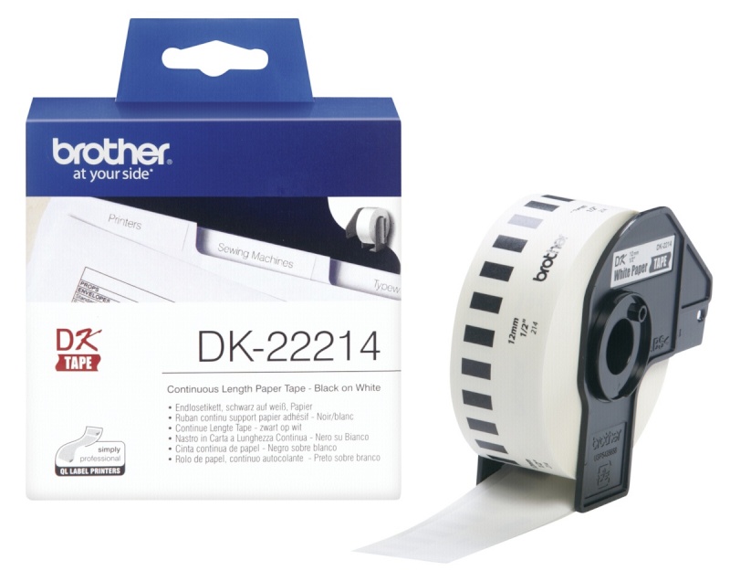 Brother etiketid DK-22214 Continuous Paper Tape white, 30,48 m x 12 mm 