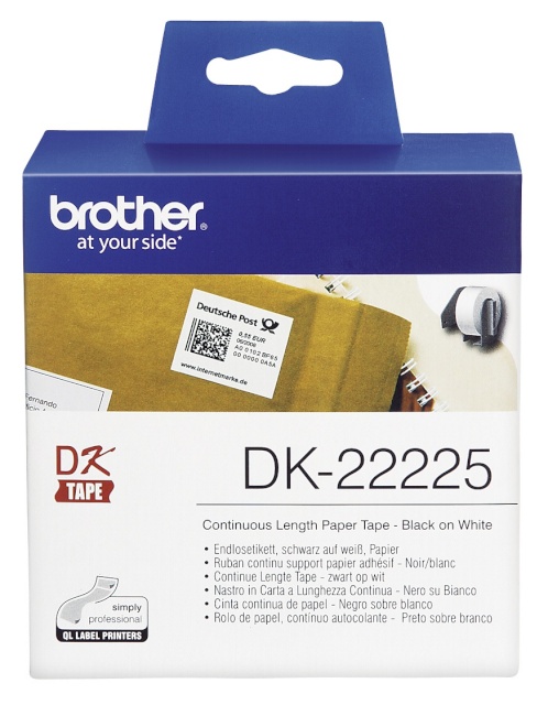 Brother etikett Continuous Paper Tape valge, 30,48 m x 38mm DK-22225