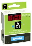 Dymo etiketiprinteri etiketid D1 24mm must/punane 53717
