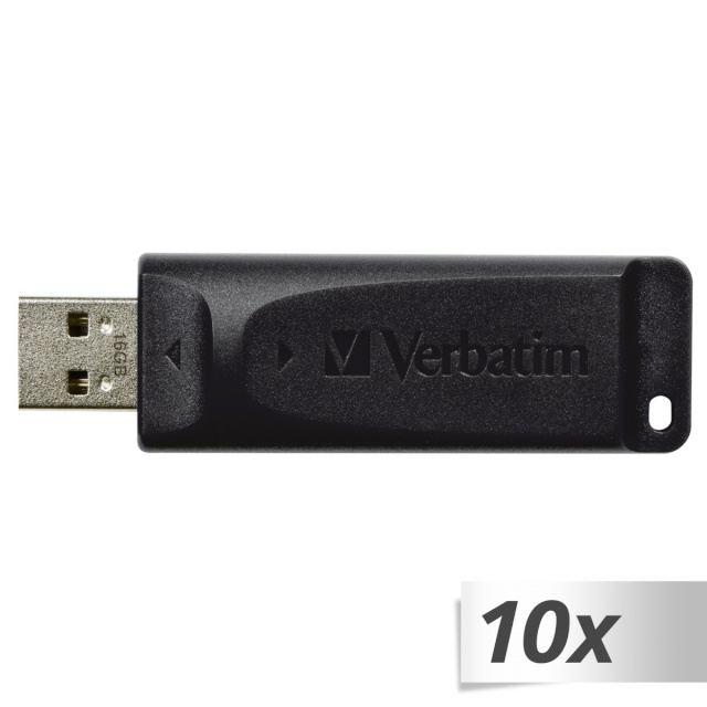 Verbatim mälupulk 10x1 Store n Go Slider 16GB USB 2.0