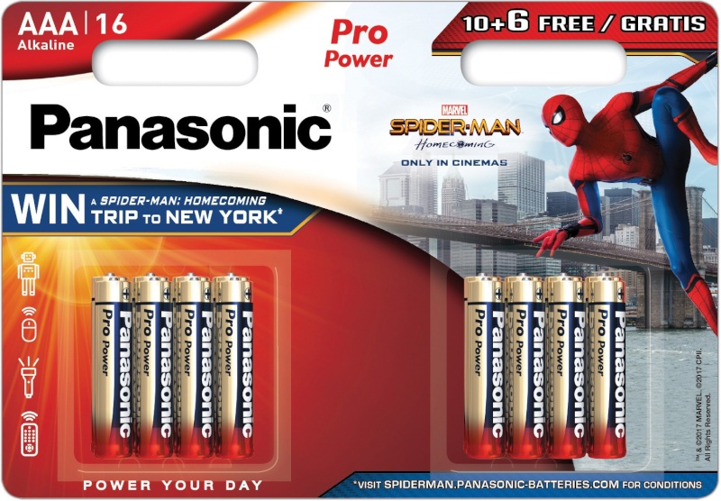 Panasonic patarei LR03PPG/16B 10+6tk