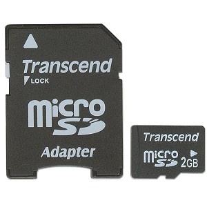 Transcend mälukaart microSD 2GB + adapter