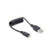 Gembird micro USB cable 2.0 coiled cable black 0.6m