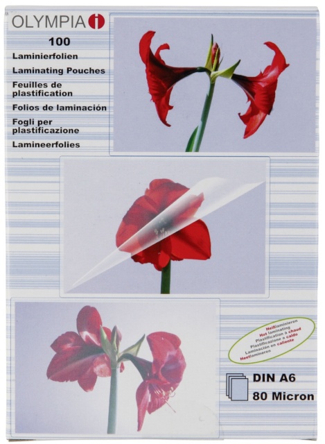 Olympia lamineerimiskile 1x100 Laminating Pouch DIN A6 80 micron 9168