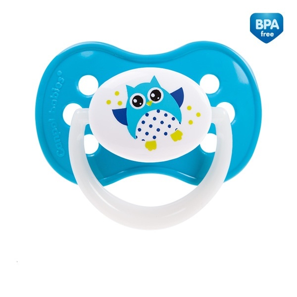 Canpol lutt Silicone Soother, Owls Glow 0-6m, helesinine
