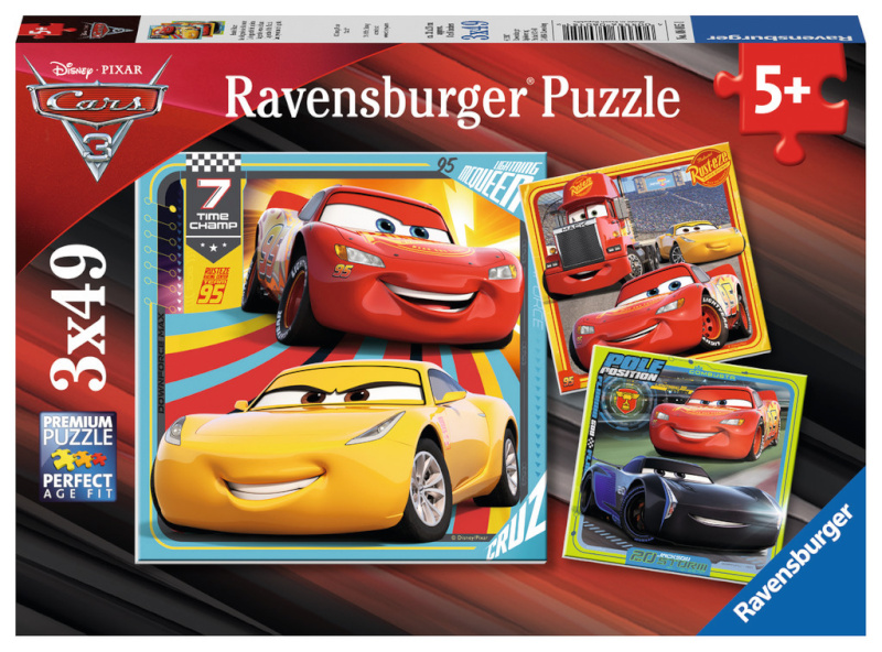 Ravensburger pusle DCA:Cars3 3x49-osaline