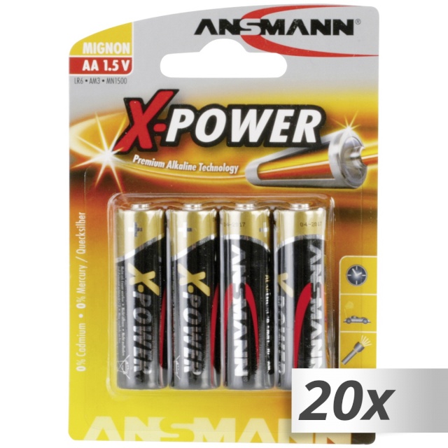Ansmann patarei 20x4 Alkaline Mignon AA LR 6 X-Power