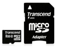 Transcend mälukaart microSDHC 8GB Class 10 + adapter