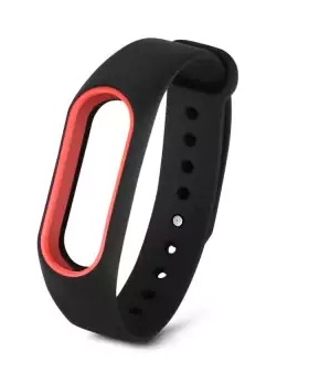 Randmerihm Silicone Watch Strap (Xiaomi Mi Band 2) must/punane
