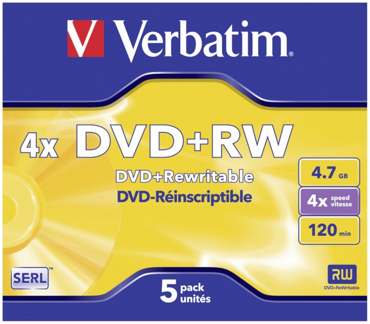 Verbatim toorikud 1x5 DVD+RW 4,7GB 4x Speed, matt hõbedane Jewel Case