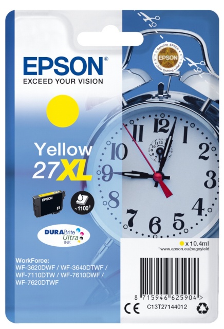 Epson tindikassett DURABrite Ultra Ink 27 XL (T2714) kollane