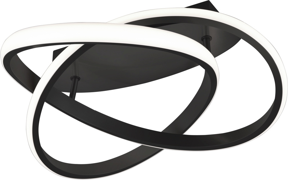 Trio plafoon Reality Course, 3000K, 2000lm, 45cm, must/roostevaba teras