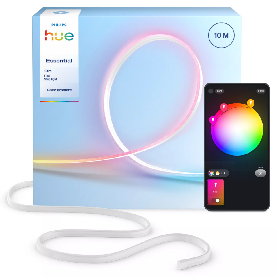 Philips Hue Essential flex strip light, 10m Bluetooth and Zigbee