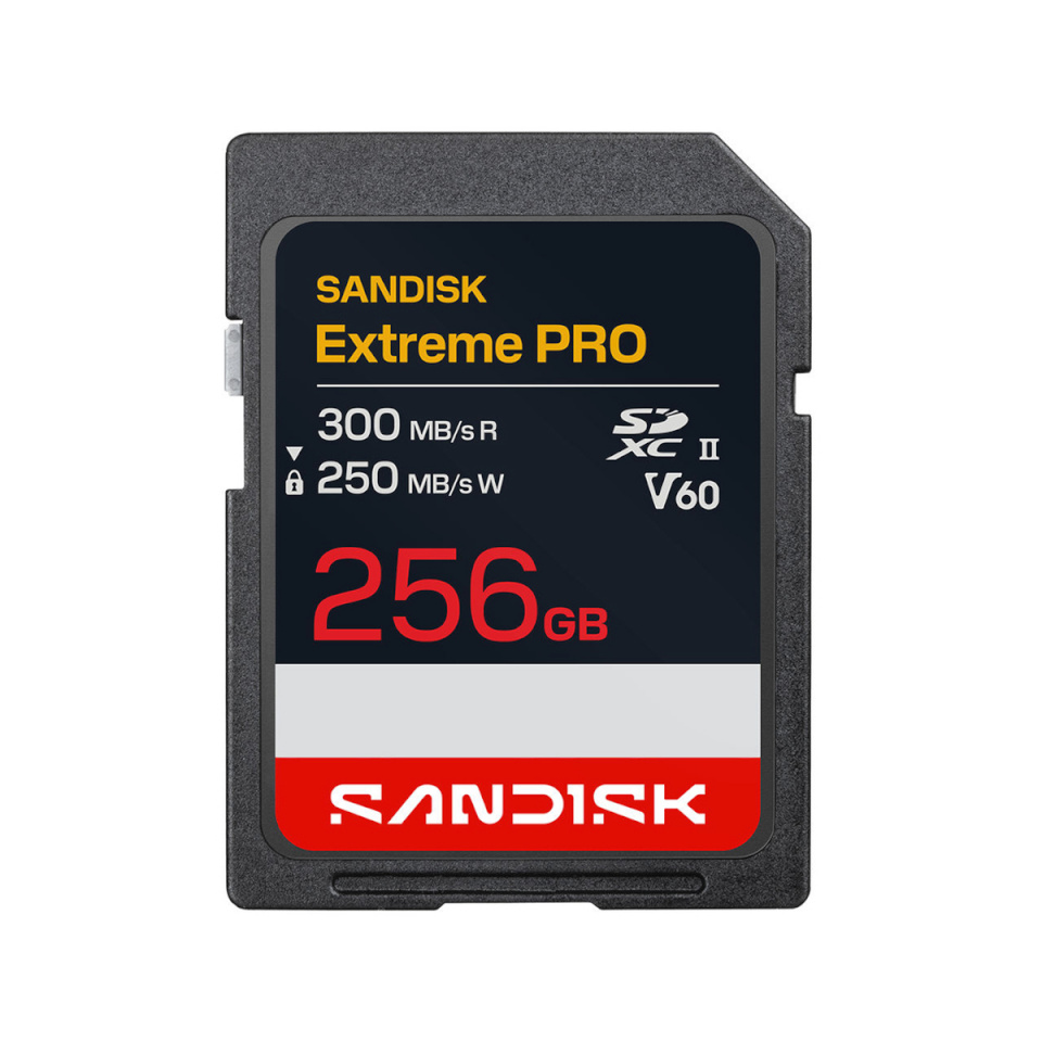 SanDisk 256GB SDXC Extreme PRO R300MB/s W250MB/s UHS-II V60 U3 C10 6K mälukaart
