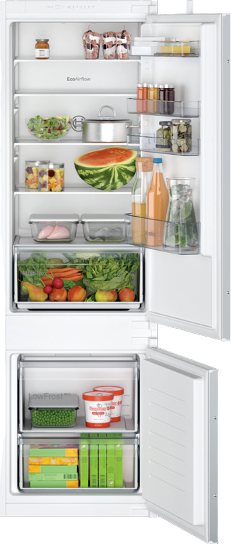 Bosch integreeritav külmik KIV87NSE0, Built-in, Combi, Height 177.2cm, E, Fridge 200 L, Freezer 70 L