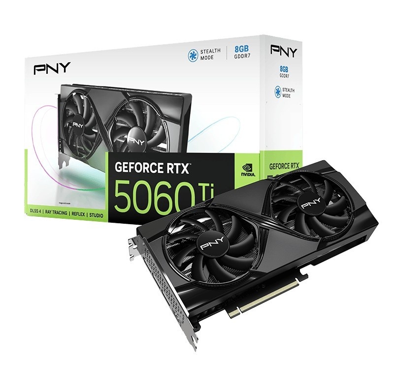 PNY videokaart PNY RTX5060 TI VERTO Dual Fan 8GB GDDR7 HDMI 3x DP
