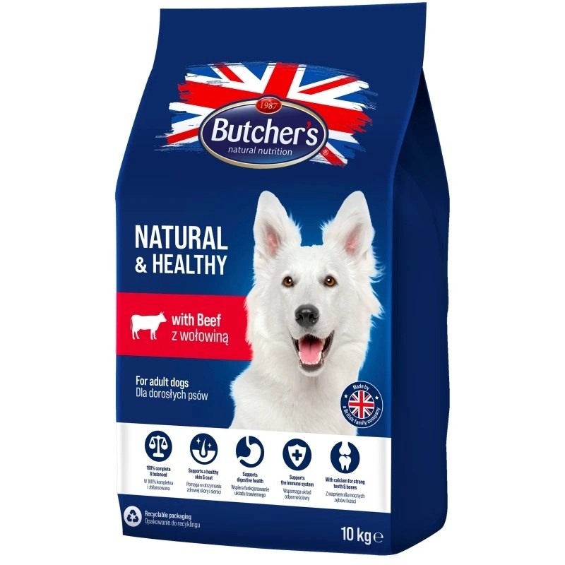 Butcher's kuivtoit koerale Natural & Healthy Dog with Beef, 10kg