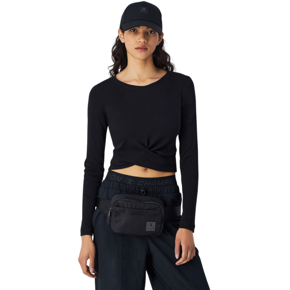 Champion T-särk naistele Crewneck Croptop must 117435 KK001 suurus S