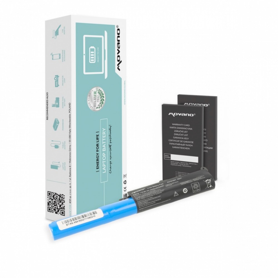 Movano sülearvuti aku A31N1601 for ASUS X541 R541 R541N R541S - 2200 mAh (24 Wh)
