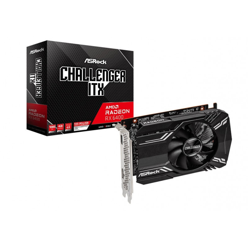 ASRock videokaart AMD Radeon RX 6400 Challenger ITX 4GB CLI GDDR6, 90-GA3CZZ-00UANF