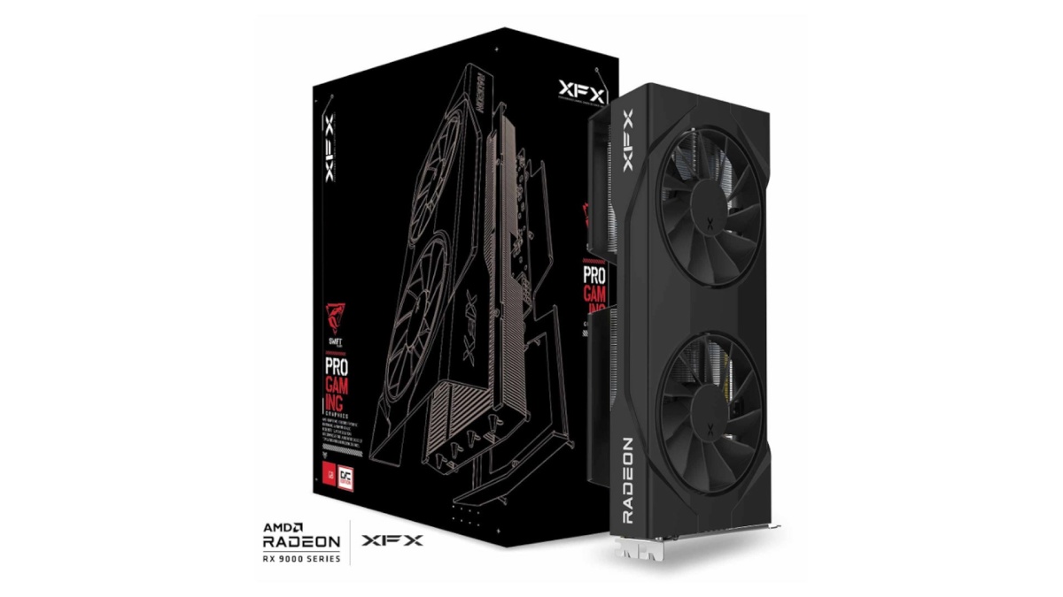 XFX videokaart Radeon RX 9060 XT Swift OC Dual Fan (must, RDNA4, GDDR6, 2x DisplayPort, 1x HDMI 2.1)