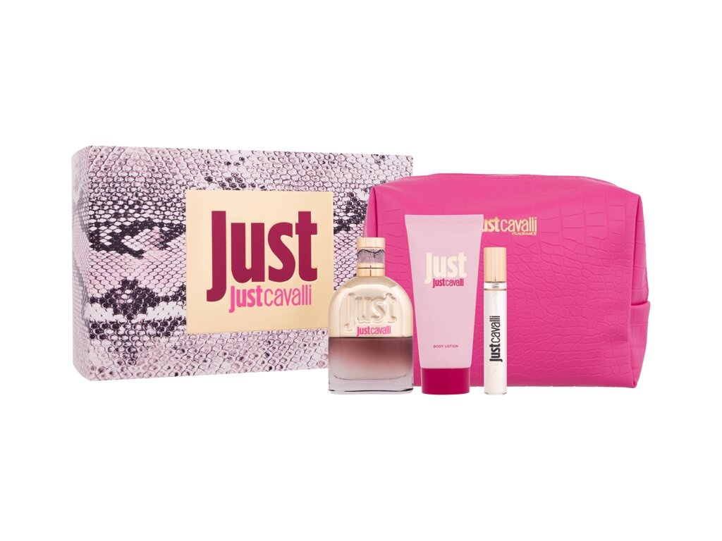 Roberto Cavalli komplekt Just Cavalli EDT 75ml + Body Lotion 100ml + EDT 15ml + Cosmetics bag, naistele