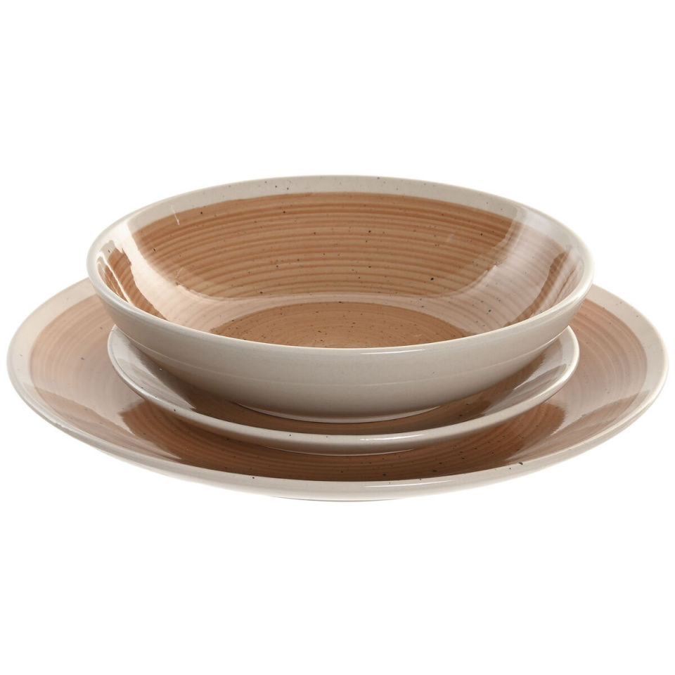 Home ESPRIT Lauanõud valge oranž Keraamika 18tk