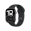 Apple Watch Series 10 (GPS) 42mm peegelmust alumiiniumkorpus musta sportrihmaga, S/M (MWWE3)