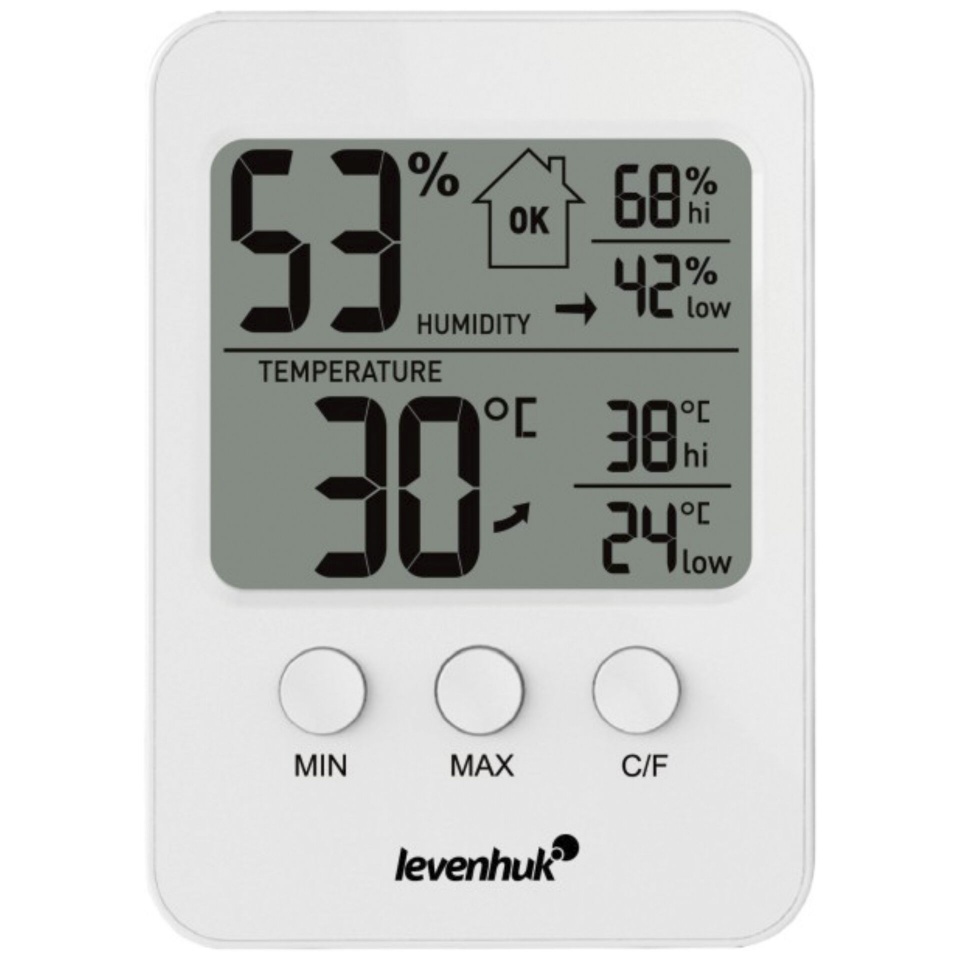 Levenhuk termomeeter Wezzer Base L30 Thermohygrometer, valge