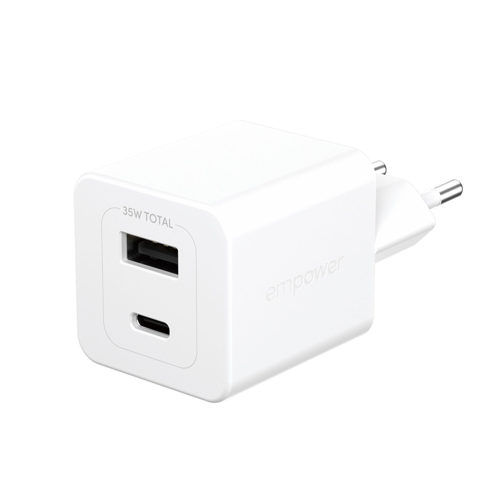 PanzerGlass laadija empower 35W Charger USB-C + USB-A valge