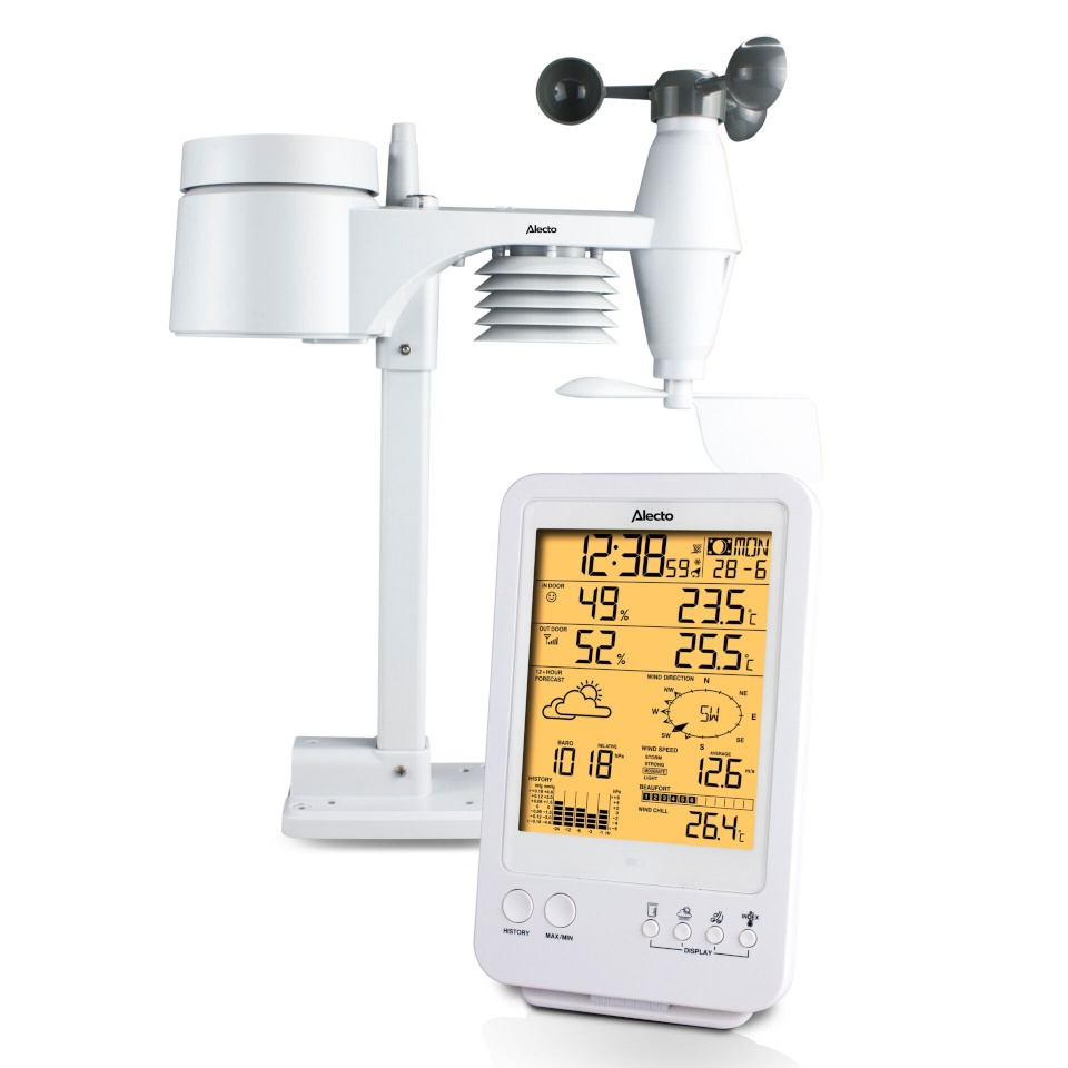 Alecto ilmajaam WS-4800 Professional Weather Station with Wireless Sensor, valge