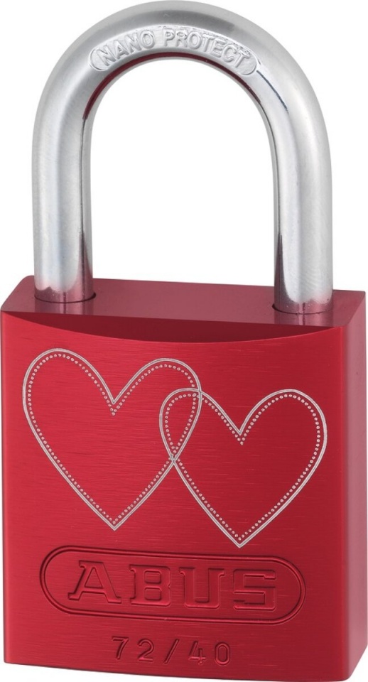 ABUS tabalukk Love 72/40 Lock Look 4 SL 6, punane