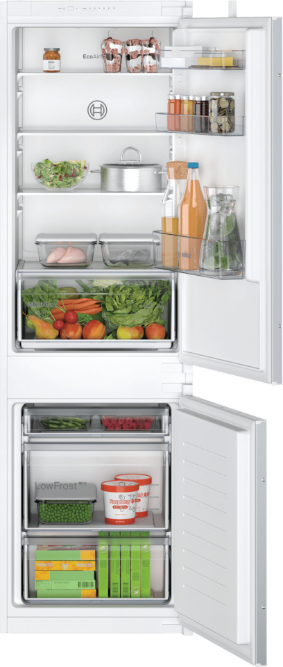 Bosch integreeritav külmik KIV86NSE0, Built-in, Combi, Height 177.2cm, E, Fridge 183 L, Freezer 84 L