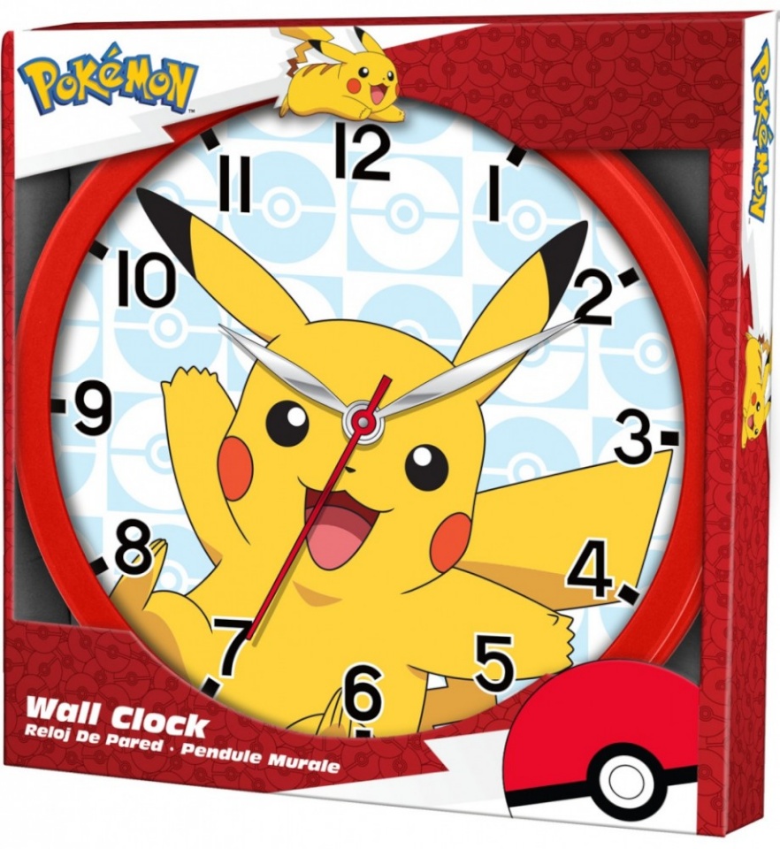 Kids Euroswan Wallclock Pokemon Pikachu 25cm