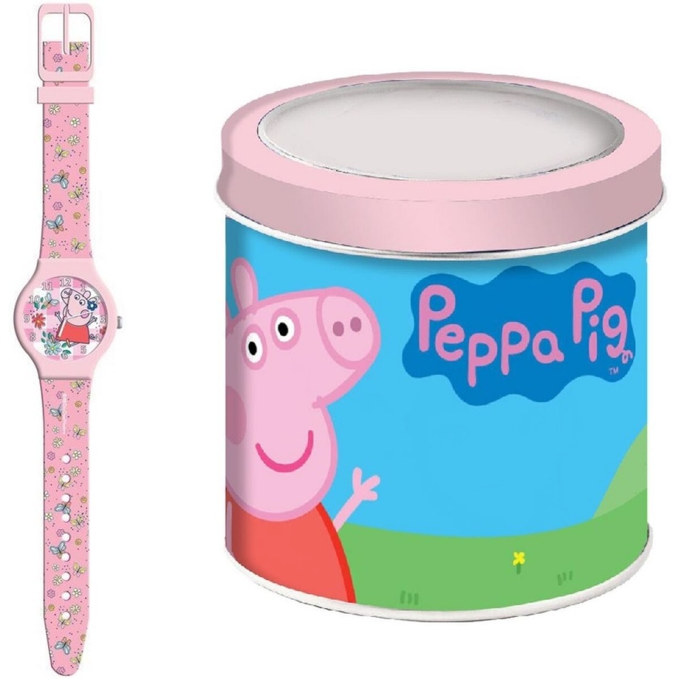 Peppa Pig laste kell PEPPA PIG - TIN BOX Ø 33mm