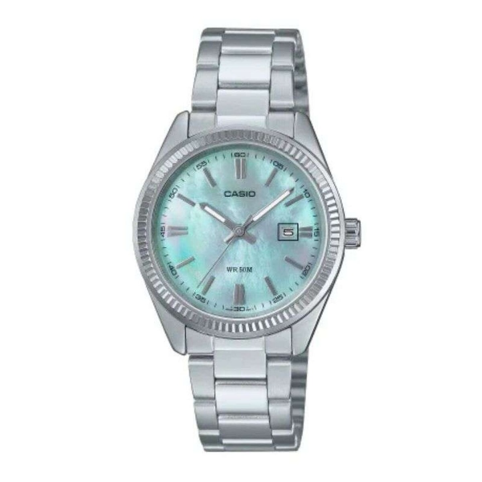 Casio meeste kell LADY DATE - AQUA GREEN Hõbedane