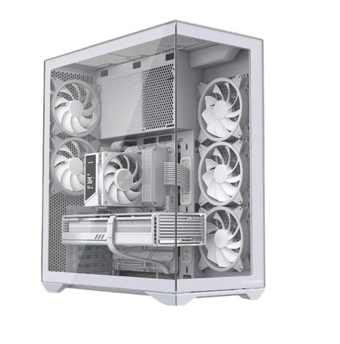 MODECOM korpus PC case Volcano Space XL ARGB Full Tower 5 fans, valge