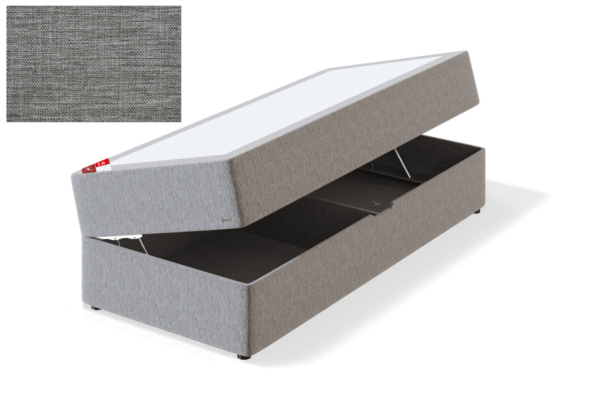 Sleepwell kušett panipaigaga RED POCKET STORAGE,  90x200x53cm, MANGO helehall, keskmine