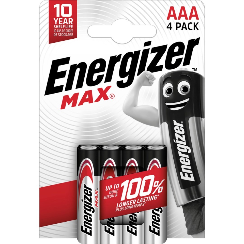 Energizer patarei BATTERIES ALKALINE MAX AAA LR03, 4tk, ECO PACKAGING